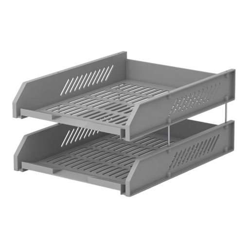 Picture of ERICHKRAUSE SLATTED DESK TRAYS SET OF 2 GREY